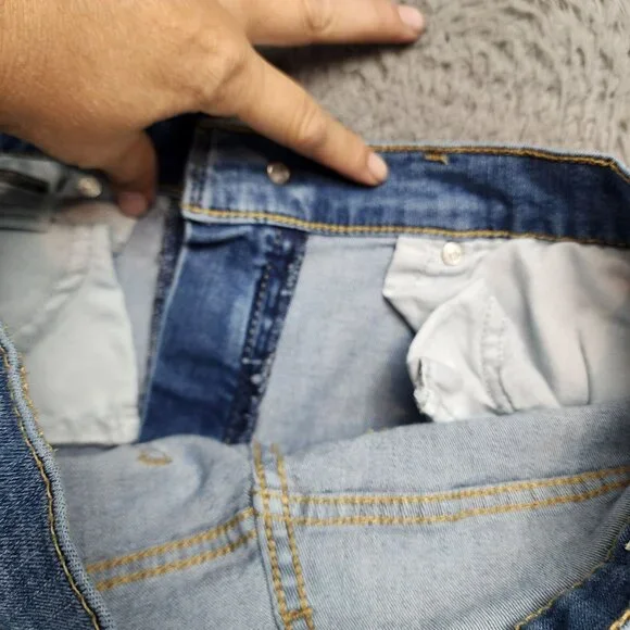 Levis Jeans Womens 29 Premium Big E 724Stretch High Rise Straight Frayed Cropped - Picture 13 of 16